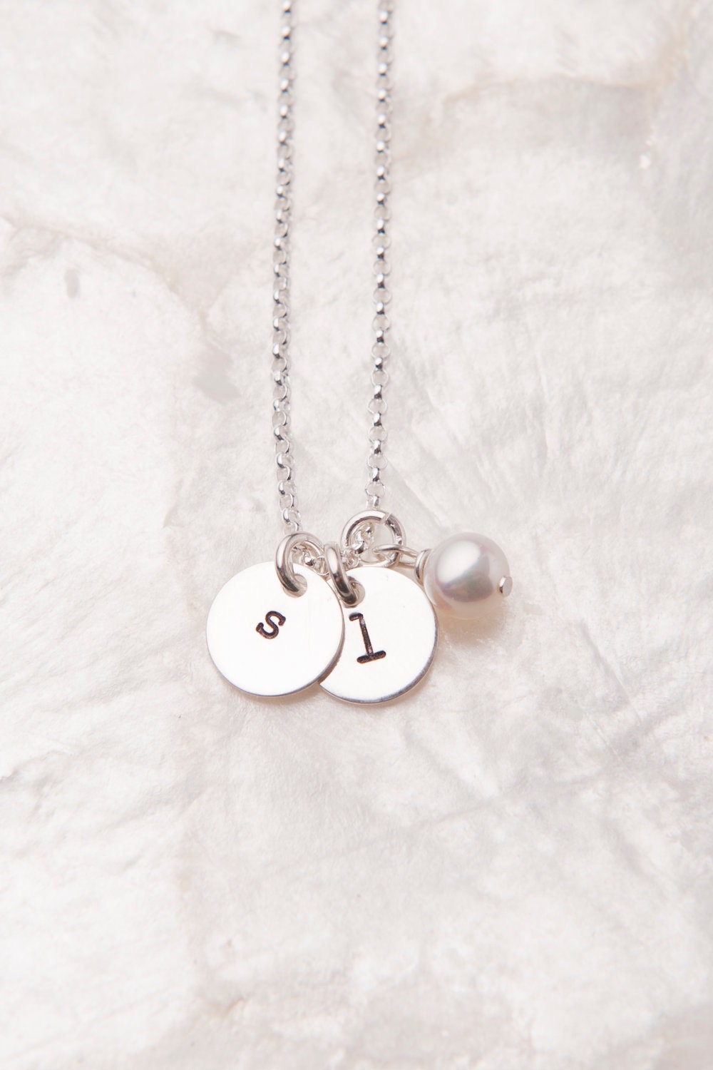 Initial Necklace, Push Present, Personalized Necklaces for Moms, Hand Stamped Sterling Silver Necklace, Adoption Gift, Birth Mother Necklac