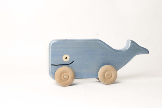 Whale Rollimal - a baby - toddler wooden toy animal