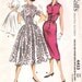 Vintage 1950s Dress with Full or Wiggle Skirt and Great Button Details McCalls Sewing Pattern 4453