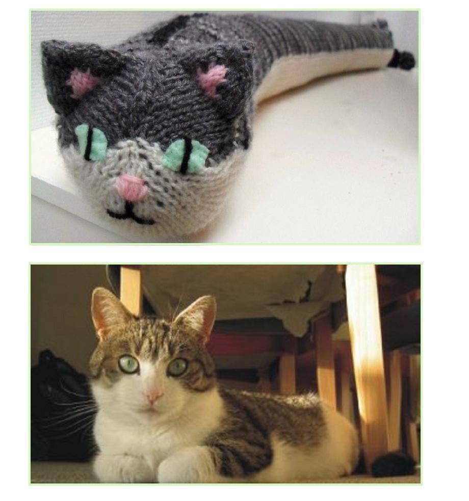 Boink The Cat - Knitted Door Draft Stopper - Made To Order - Customisable