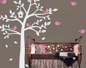 Sweet Birds Tree Wall Decal - Baby Nursery Children - Large Mural Vinyl Decal - Boy Girl