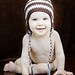 12-24 month Brown and Blue striped beanie
