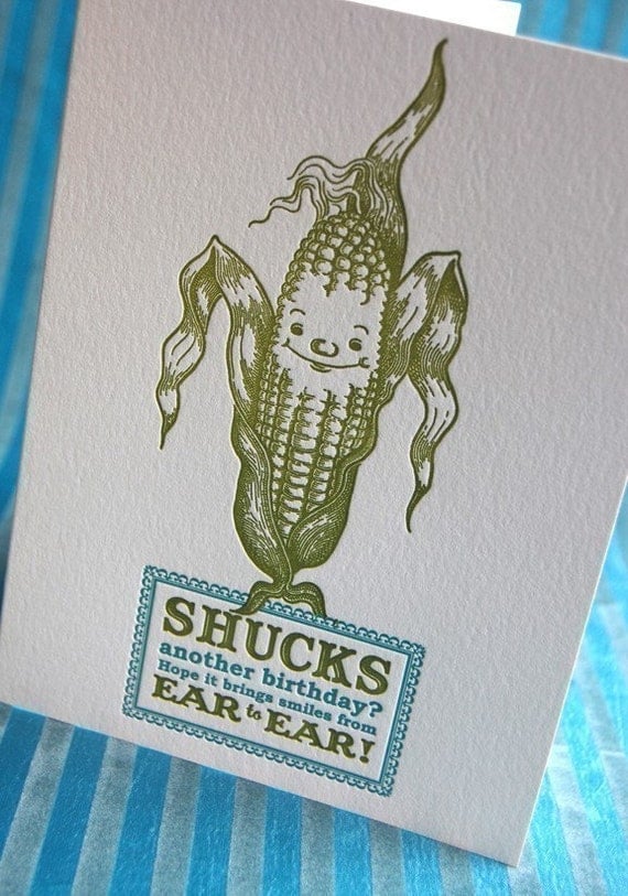 Slightly corny letterpress birthday card