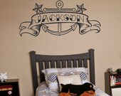 Anchor wall decal with custom banner