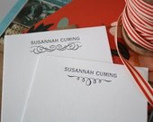Personalized Letterpress Notecards with Printed Envelopes - Personalized Stationery - Set of 25