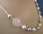 Wedding Necklace Charlotte Bridal Crystal and Pearl