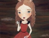 Alice In Wonderland Art, Children's Art, Girls Room Art, Poster, Children's Decor, Girl Art Print, Art for Kids - White Rabbit 8x10 Print