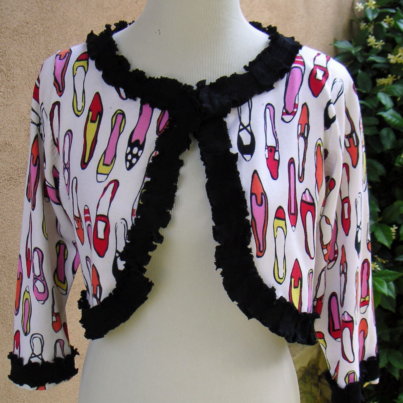 Women's Upcycled Medium Bolero Sweater- Shoe Fetish