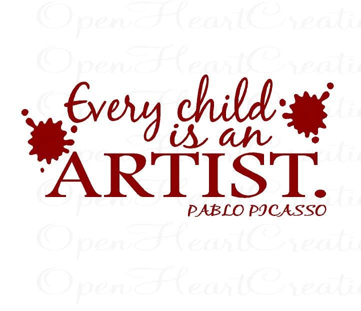 Children Wall Decals - Every Child is an Artist - Picture and Art Wall 10H X 22W QT0194