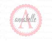 Children Wall Decal - Initial and Names Personalized Baby Nursery Monogram Vinyl Wall Lettering 22Circle FN0069