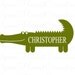 Alligator Wall Decal with Kids Name - Monogram Baby Nursery Wal Decor with Animal Theme 16H x 36W FN0317