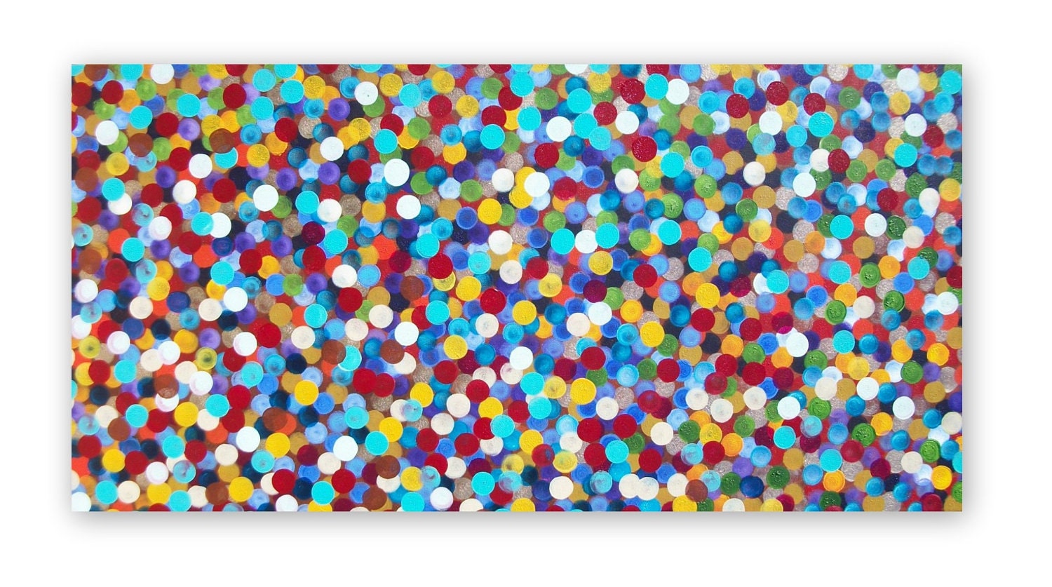 Abstract Circles Acrylic Painting on Canvas BIG 48x24 Playroom Kids Room Made to Order Childrens Wall Art
