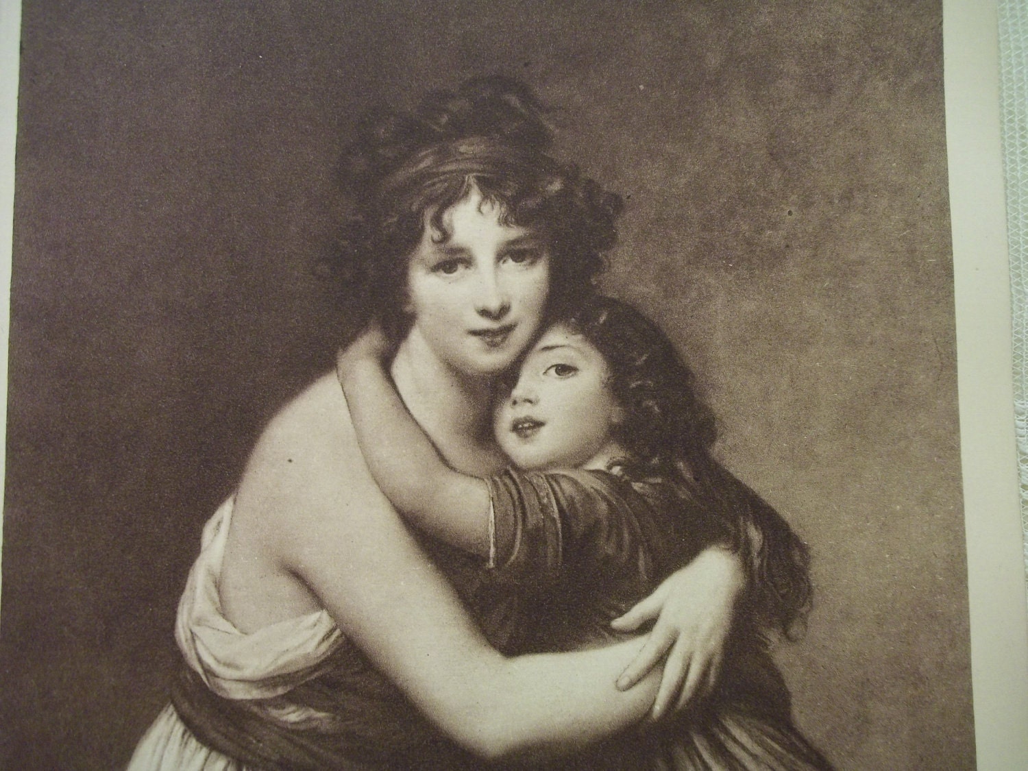 Self Portrait of Madame Lebrun and Daughter - Antique Art Print - 1913