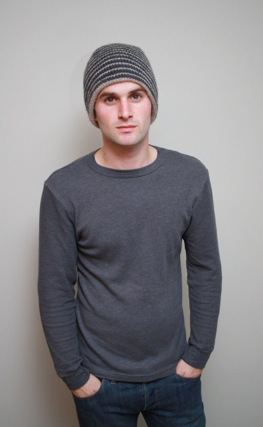CHRISTOPHER // hat reversible stockinette stripe toque knitting pattern PDF