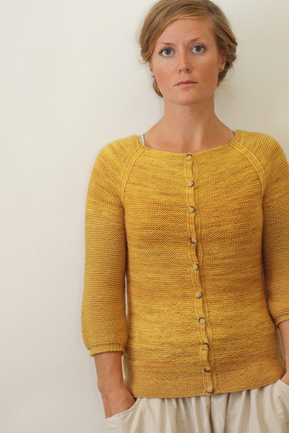 AUDREY // top down cardigan sock yarn sweater knitting pattern PDF