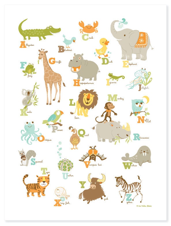 POSTER - Alligator to Zebra 12x16