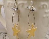 divine orange paper earrings using pearl crystals and silver