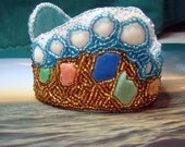Tsunami -   Save our Ocean Cuff aqua blue, gold, bronze ,yellow, green, Rhodium plated Clasp Garten