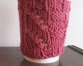 Knit Coffee Cup Cozy Rich Pink Totem Pole Coffee Cup Sleeve Pink Cup Cozy