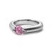 Round Pink Sapphire Ring in Stainless Steel