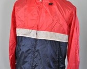 Vintage 80s WindBreaker by LL Bean Jacket Navy Blue Red 1980s MEDIUM