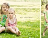 Olivia Peasant Dress with Ruffle and Gathered Pocket -- Available in Sizes 2T, 3T, 4T, 5, 6, 7 and 8