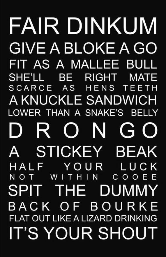 True Blue - An aussie sayings poster