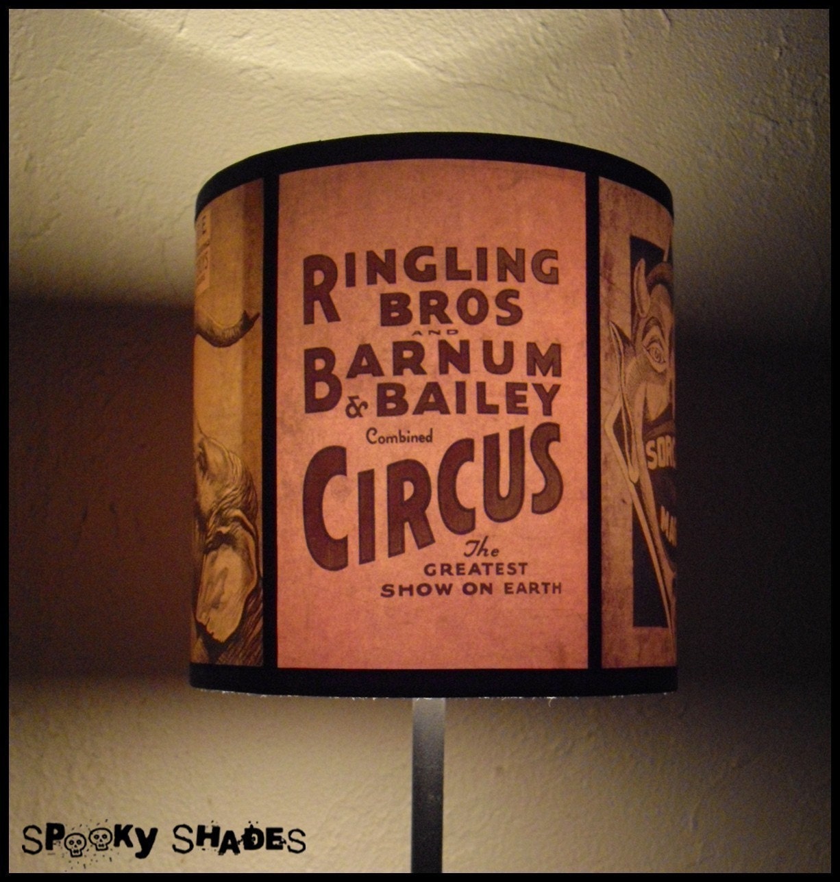 Circus Sideshow lamp shade Lampshade - circus decor, freak show, burlesque decor, boho bohemian decor