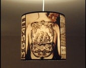 Vintage Tattoos pendant lamp shade lampshade - pendant light, tattoo art, rockabilly decor, drum lamp shade