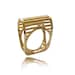 Gold Lines Ring, Wired Ring, Architecture linear Gold Ring