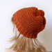 Pom Pom Hat - Chunky Beanie in Pumpkin Spice - Knitted Hat - Winter Hat - Slouchy Beanie Hat - Slouchy Hat - Fathers Day Gift