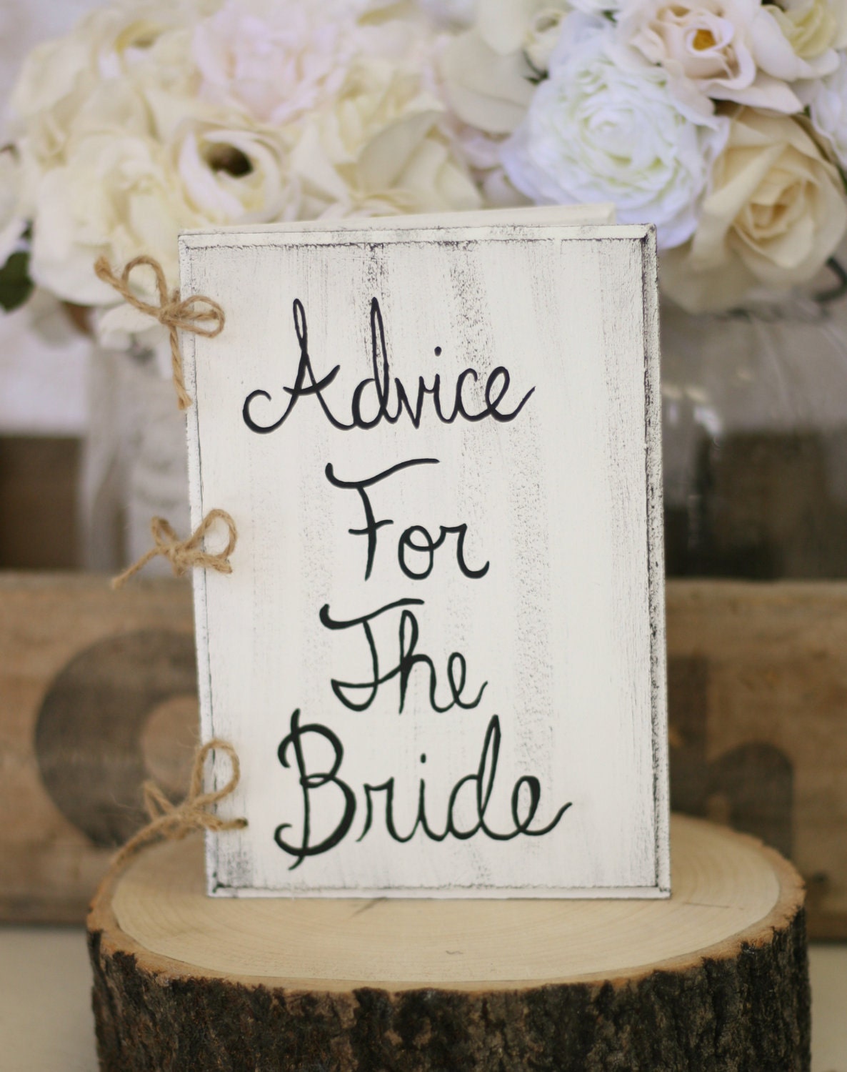 Bridal Shower Guest Book Shabby Chic Wedding Decor Custom