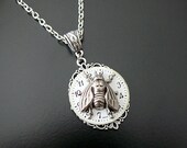 Steampunk Necklace Fly Wedding Bridal Bride Groom Fantasy Insect Wings Vintage Watch Face Noir Gothic Jewelry Steam Punk Jewellery