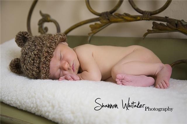 Little Bear Cub Baby Beanie Brown Crochet Infant Newborn Hat - Photography Prop
