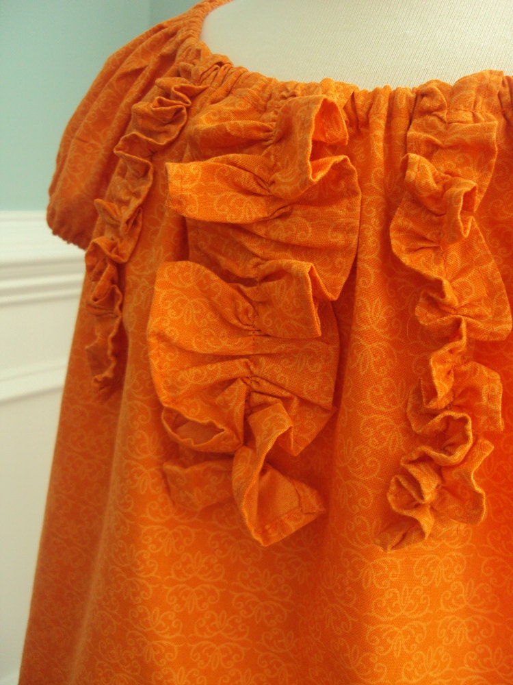 Orange Ruffle Dress size 6