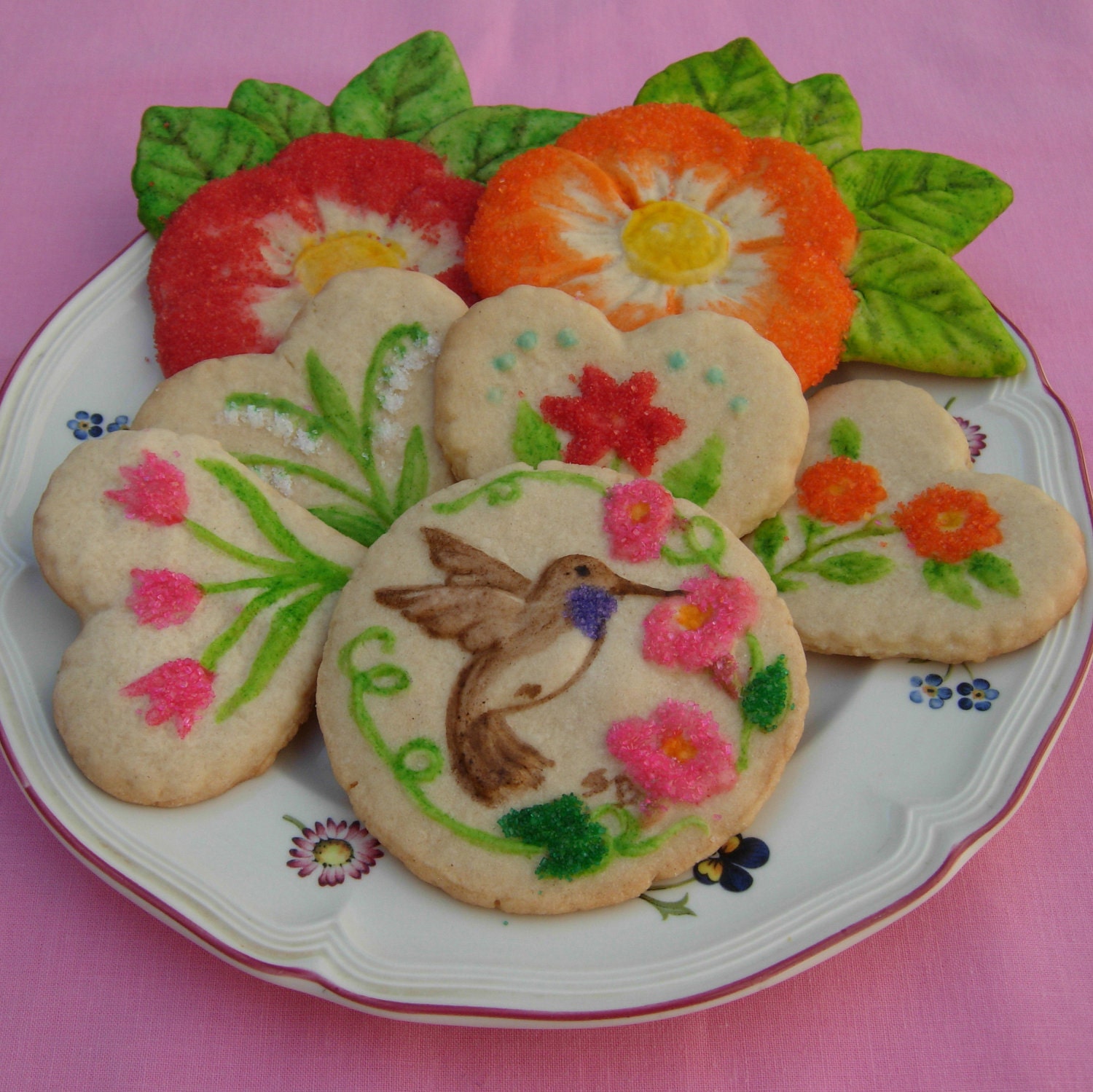 Flowers and Hearts Molded Sugar Cookie Gift Box Sampler Baked Goods