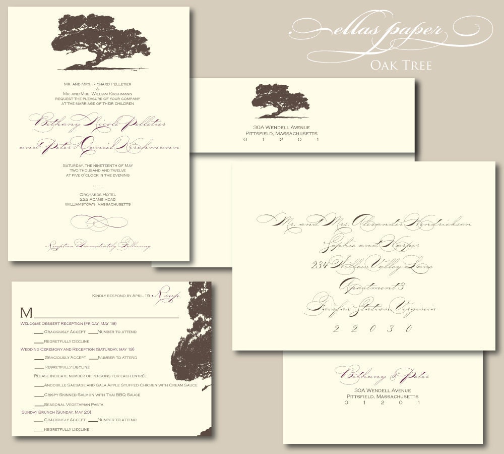 Oak Tree Wedding Invitation