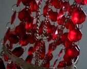 Royal Red Acrylic Crystal Flush-mount Shade Only MADE TO ORDER