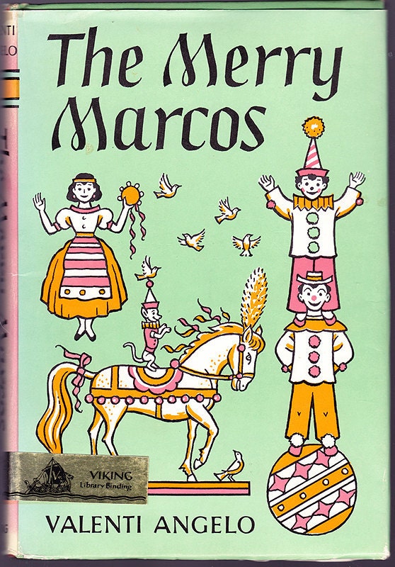 The Merry Marcos vintage book Valenti Angelo 1966 Italian circus family - Free U.S. shipping