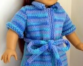 Instant Download PDF Knitting Pattern, Bath Robe for American Girl Doll and 18 inch dolls Digital Pattern