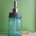 Blue Mason Ball Pint Jar Upcycled Soap Dispenser