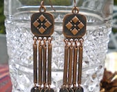 Earrings Chandelier Antiqued Copper
