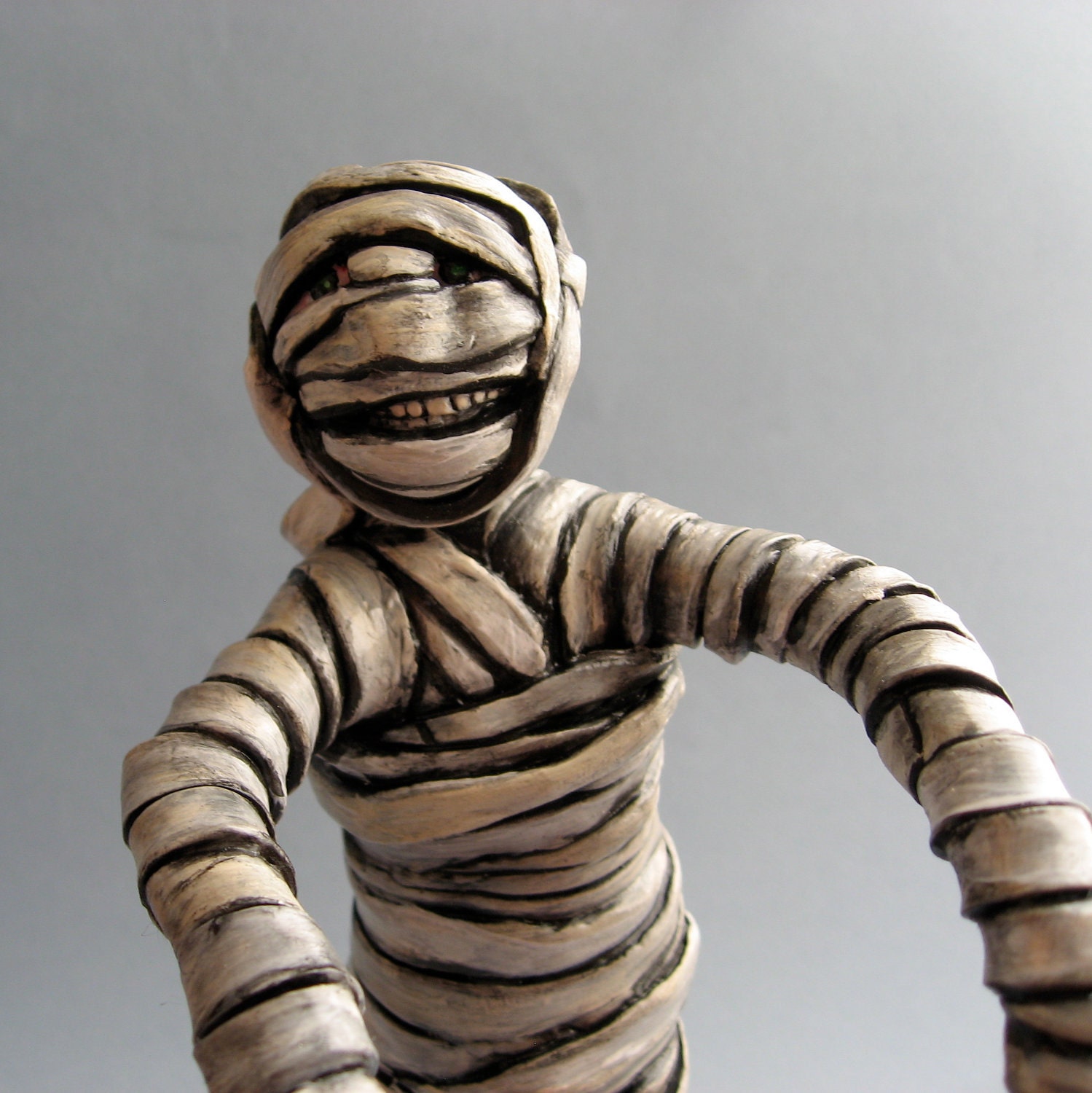Mummy Madness - One of a Kind Doll - Happy Mummy - Halloween Art - Egyptian