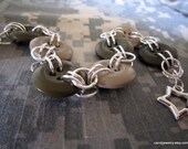 Military Button Bracelet Double Ring I Love my Soldier Bracelet