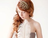 Bridal Fascinator, Head Piece, Crystal Hair Piece, Wedding Hair Accessory, Gold, Vintage style - Sweet as Honey