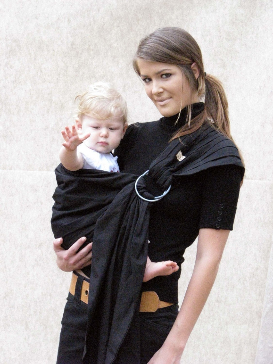 Baby Carrier RIng Sling Baby Sling -Jet Black -FAST SHIPPING Insructional DVD Included