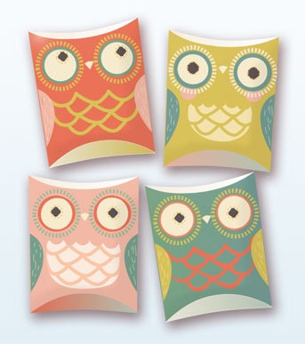 Owl pillow gift boxes PDF template