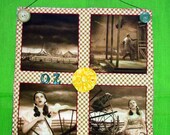 Wizard of Oz Handmade Quilt Wall hanging Movie Memorabilia Gift Idea  Dorothy Toto Kansas before Tornadoe Sepia Toned Cream Browns