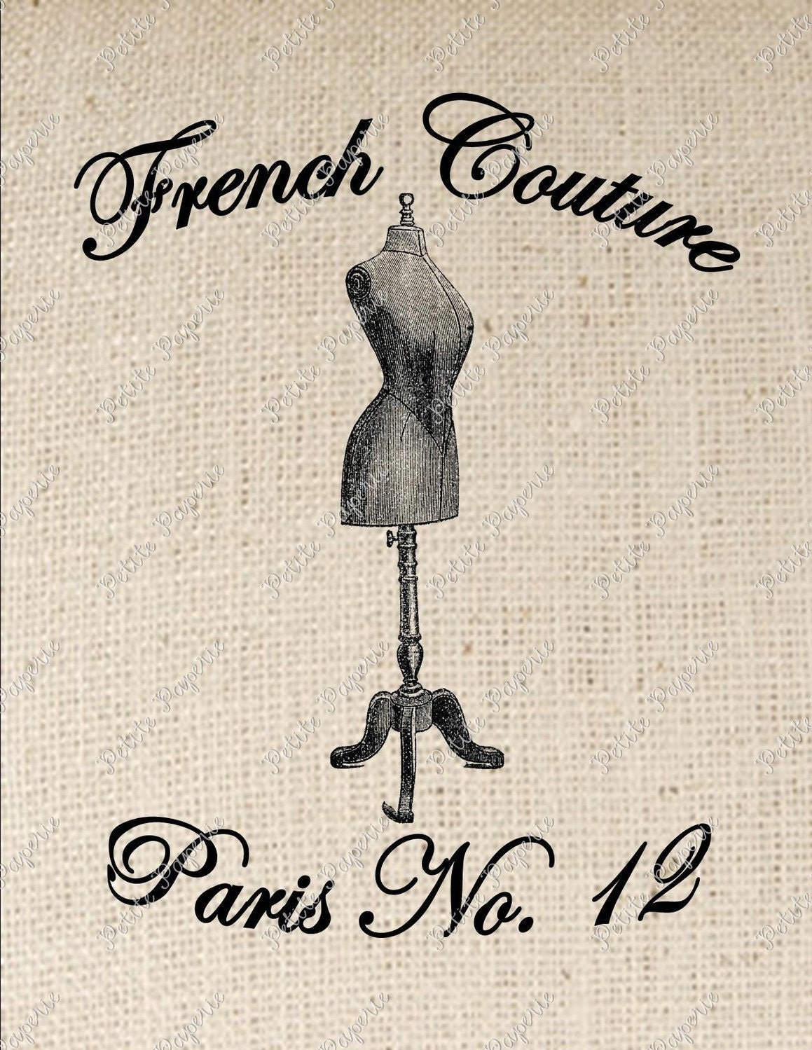 Dress Form Digital Download Iron on Transfer French Couture