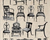 Digital Download Vintage Chairs Can Be Used for Iron on Transfers